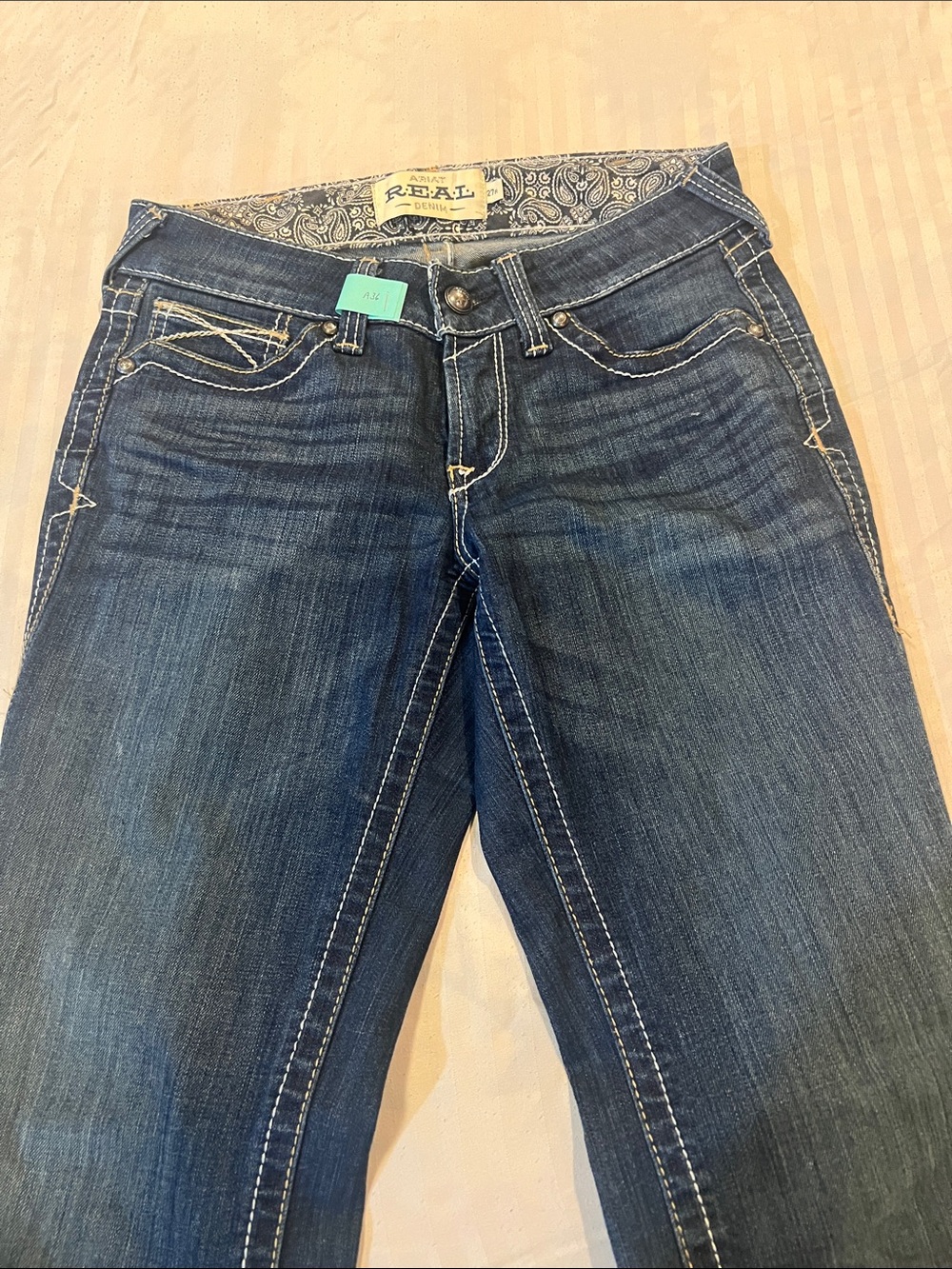 Ariat REAL DENIM Indigo Bootcut Jeans with Contrast Stitching